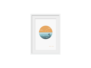 Stokes Bay - Mini Beach Print Framed (circle design)